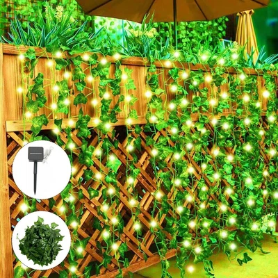 £8.95 • Buy LED Solar Powered Ivy Fairy String Lights Garden Outdoor Leave Wall Fence Light