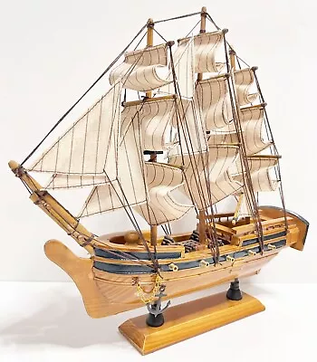 Wooden Decorative Sailing Ship Sailboat Model Fully Assembled 12x12.5x3 In NIB 8 • $15.99