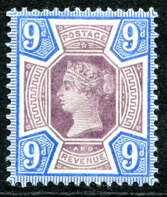 (633) VERY GOOD SG209 QV 9d DULL PURPLE & BLUE LIGHTLY M.MINT. MH • £0.99