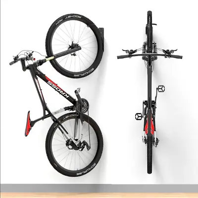 Bike Rack Garage Wall Mount Swivel Bike Rack Swing 90 Degrees Vertical Bike • $26.62
