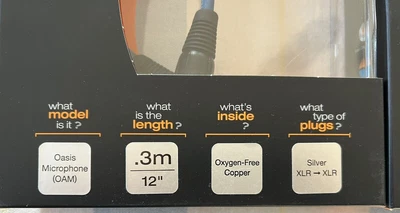 $70 • Buy WireWorld Oasis 8 Balanced Interconnect Cable .3 Meter Pair