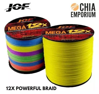 JOF 12X Powerful Durable Braided Fishing Line Multifilament PE • $29.50