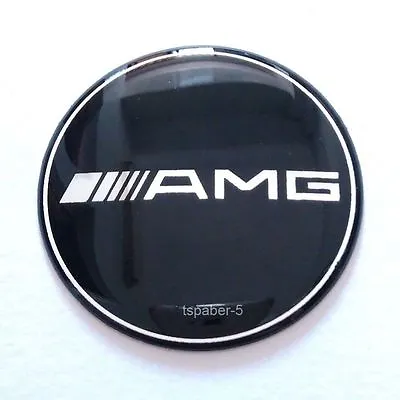 NEW A.M.G STEERING WHEEL BADGE 2.0inch/52mm BLACK DECAL Emblem Sticker • $13.99