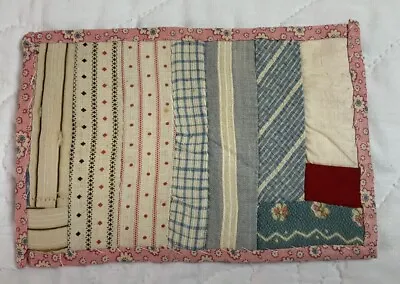 Vintage Patchwork Quilt Table Topper Log Cabin Early Calico Prints Small • $6.45