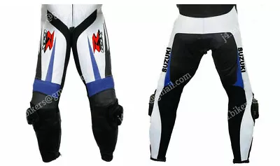 SUZUKI GSXR Motorbike Racing Leather Trosuer Mens Biker Motorcycle Leather Pants • $169.99