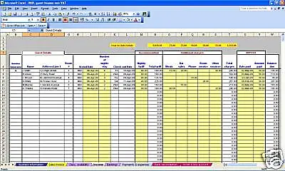 B&B Or Guest House Non-VAT Bookkeeping Spreadsheet Template For 2025 Year Ends • £14.99