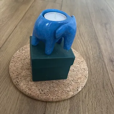 Bright Blue Marble Elephant Tea Light • £6.99