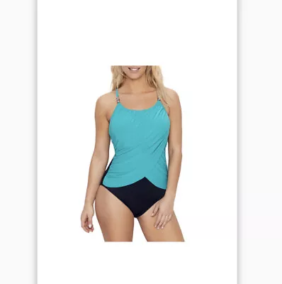 Magicsuit Solids Lisa Underwire One Piece Swimsuit In Turquoise SZ 14 VGUC  • $45