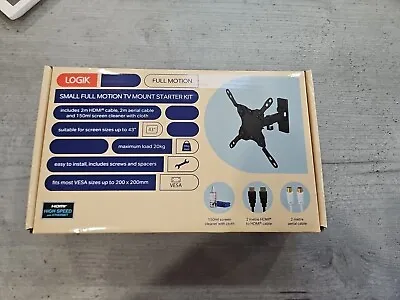 Logik Full Motion TV Bracket Starter Kit 200mm X 200mm VESA 20kg 43” Max • £14.75