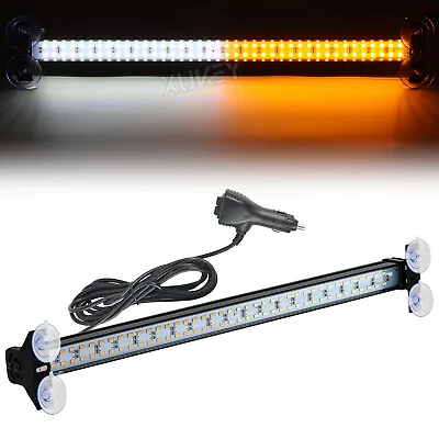 144 LED White Amber Windshield Strobe Light Bar Interior Flash Emergency Warning • $28.99
