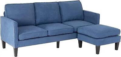 Futon Sofa Couch L Shaped Couch Convertible Sectional Sofa Small Fabric Sofa • $229.98