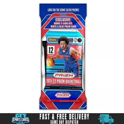 2021-22 Panini Prizm NBA Basketball Trading Cards Cello Value Pack NEW • £14.99