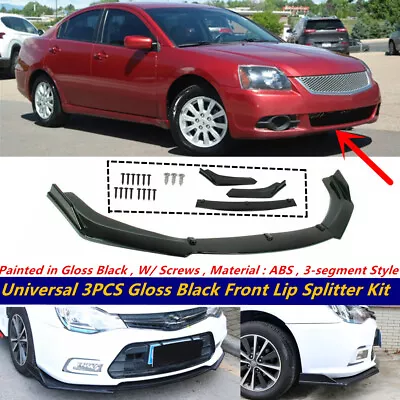 Add-on Universal For 2009-12 Mitsubishi Galant Front Bumper Lip Splitter Spoiler • $55.84