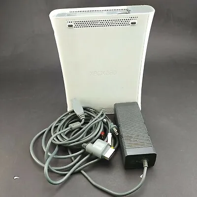 $32.79 • Buy XBOX 360 Original White Console Works Disc Tray Error Microsoft W/ Adapter Used 