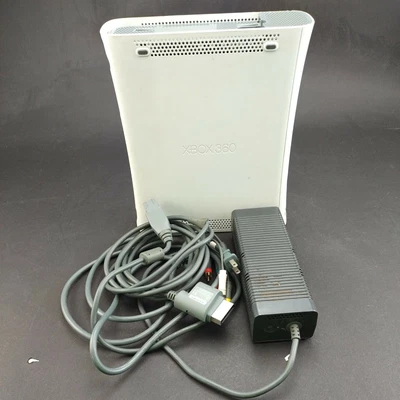 $32.79 • Buy XBOX 360 Original White Console Works Disc Tray Error Microsoft W/ Adapter Used 