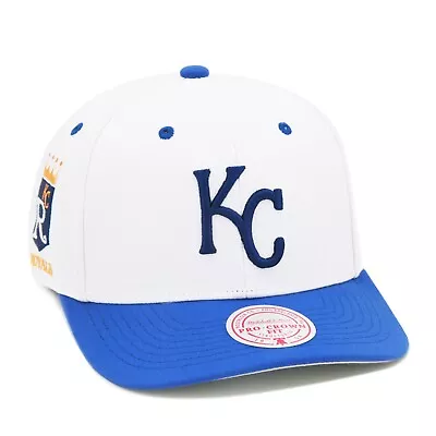 Mitchell & Ness Kansas City Royals Cooperstown Pre-curved Snapback Hat Cap White • $38.90