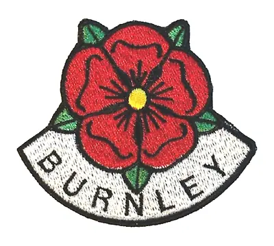 Burnley Lancashire Cut Out Rose Embroidered Sew On Or Iron On Patch (A) • £5.99