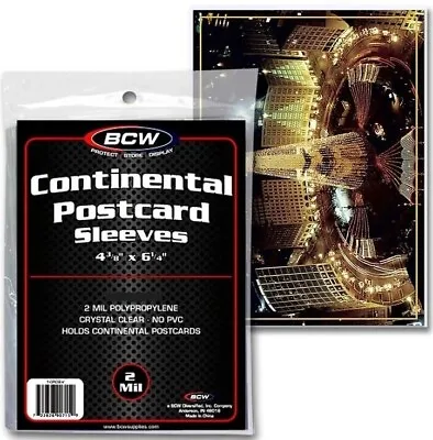 NEW (200 CT) BCW Continental Postcard /  Picture Poly Soft Sleeves Holders • $10.79