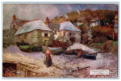 C1910 Cadgwith Cove Picturesque Counties Cornwall Oilette Tuck Art Postcard • £9.38