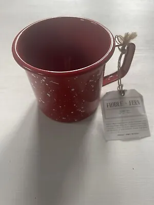 Fiddle+Fern Enamel Metal Mug Red & White Speckled Outdoor Camping Picnic 🎁 • $19.95