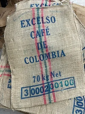 £23 • Buy 10x Used Empty Café De Colombia Coffee Bean Jute Sacks Bags