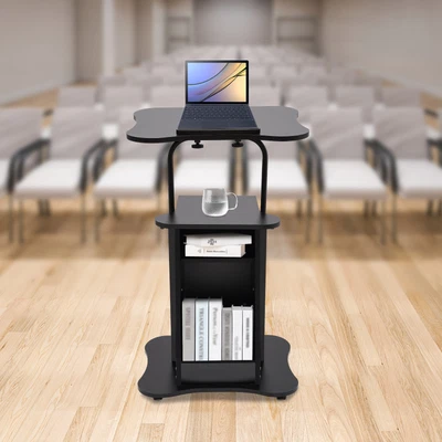 $88.34 • Buy Portable Rolling Podium Mobile Standing Laptop Desk Presentation Lectern Stand