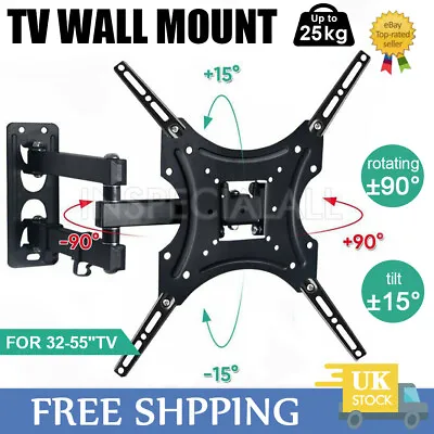 TV Wall Bracket Tilt & Swivel Mount For 32 37 40 42 47 50 55 Inch Monitor LCD UK • £9.85