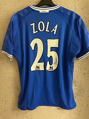 £75 • Buy Gianfranco Zola Signed Chelsea 1999-2001 Home Shirt Lextra Printing With Proof