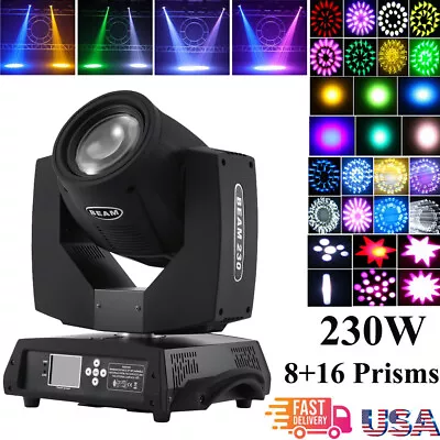 7R 230W Zoom Moving Head Beam Sharpy Light 16 Prism Strobe 16Ch Stage Party US • $319.99