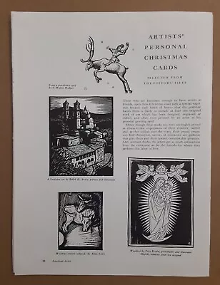 1947 CHRISTMAS CARD ART Mag. ARTICLE~Ralph AVERY~Fritz KREDEL~P. Honore~J LANKES • $12.96