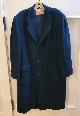 Princeton Imported Cashmere Over Coat. Navy. Hand Tailored By Bob Portner Sz XL? • $87.50