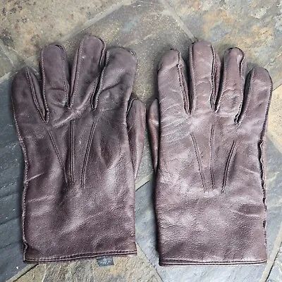 Vintage Brown Leather Capeskin Gloves  Made In USA Size Med/large Driving  • $14.95