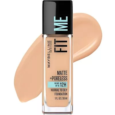 Maybelline Fit Me Matte + Poreless Liquid Oil-Free Foundation Makeup True • $7