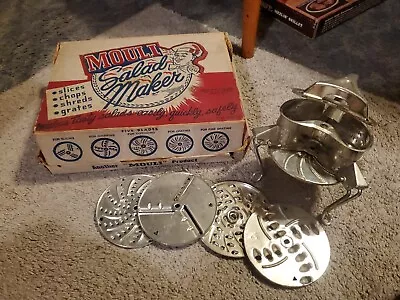 Vintage Mouli Salad Maker Slicer Chopper Shredder Grater 5 Discs Inc NO HANDLE • $39.99