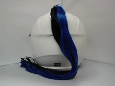 Motorcycle Helmet Accessory Ponytail Blue & Black Works On Any Helmet • $11