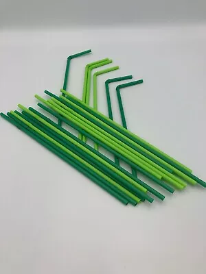  40 Plastic Green Bendy Straws Birthday Wedding Summer Party Cocktail Drink BIO • £3.55