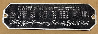 Rare 1924  Model T Ford Body ID Patent Tag Plate • $44.50