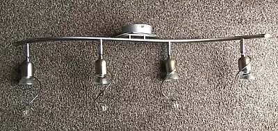 Light Fitting Ceiling Halogen LED Bulbs. Silver Chrome. Wavy Stem Angles • £6