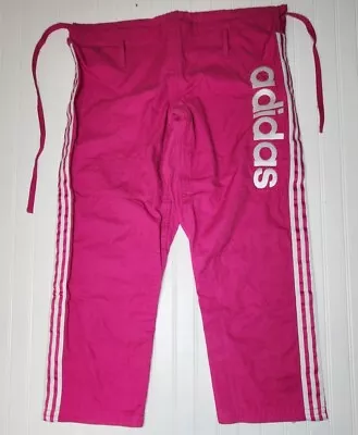 Adidas Jujitsu Gi Pant Pink Size 175cm Karate Martial Arts Uniform 3 Stripe • $59.99