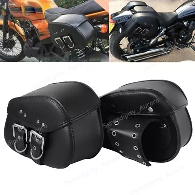 Motorcycle PU Leather Saddle Bag For Yamaha V-Star XVS 250 650 950 1100 1300 AT1 • $59.11