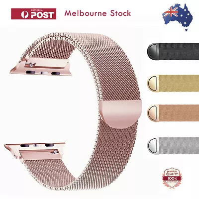 $7.83 • Buy For Apple Watch Band Series 8 7 6 543 SE Magnetic Stainless Steel Milanese Strap