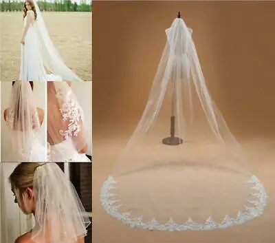 RULTA 3M Bridal Wedding Veil Tier Soft White Ivory Cathedral Length Cut Elbow M1 • £14.65
