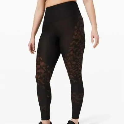 Lululemon Women's Sz. 6 Mapped Out High Rise Tight 28  In Black & Brick Camo • $49.99
