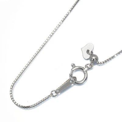 $272.44 • Buy Box Chain Necklace 45cm 18K 750 White Gold