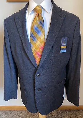 $60 • Buy NEW Stafford Mens Sz 44L Blue Flannel Texture Sport Coat Blazer Jacket NWT