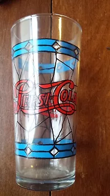 Vintage Pepsi Cola Tumbler Glass Stain Glass Tiffany Style Window 6.25  • $11.99