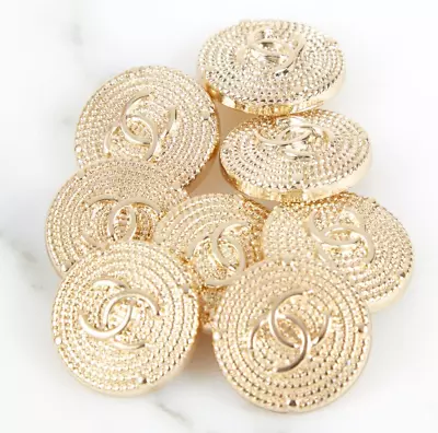 £85.41 • Buy Chanel Buttons 8 Piece Metal Gold Very Heavy 25mm Great Condition!