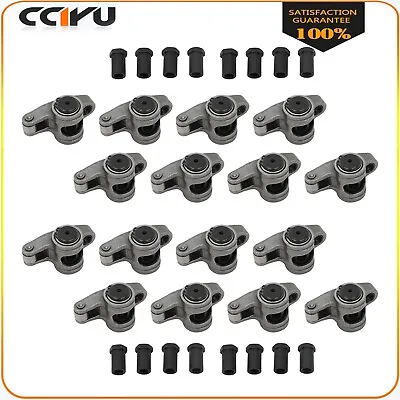 ✅Stainless Steel Roller Rocker Arms & Stud For Chevy SBC 350 400 1.6 Ratio 3/8  • $117.59