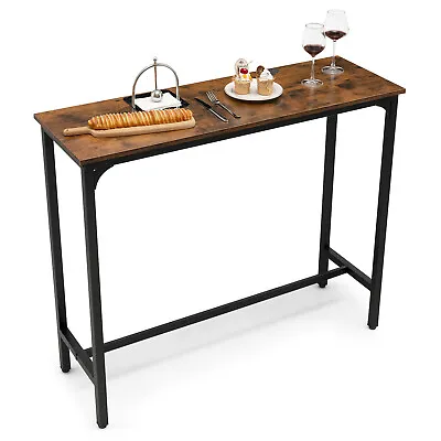 48  Industrial Pub Table Counter Height Bar Table Kitchen Dining Rustic Brown • $89.99