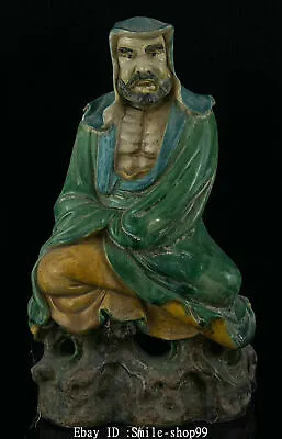 11.8  Old Ming Dynasty Enamel Colour Porcelain Rohan Arhat Lohan Buddha Statue • $299